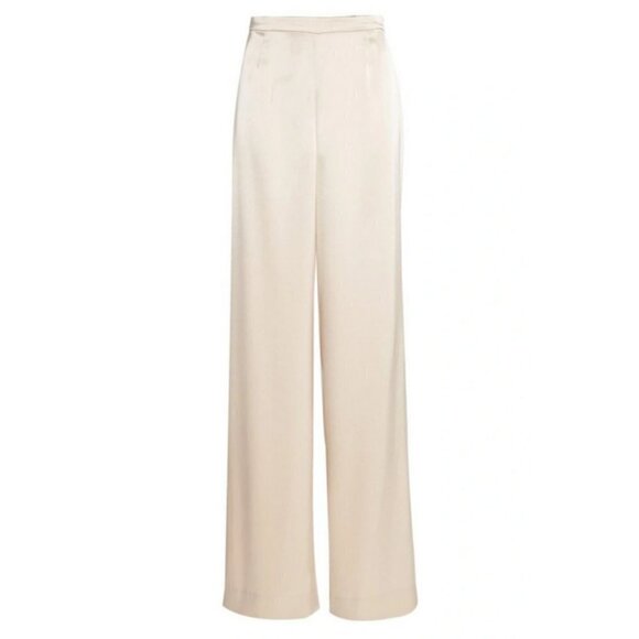 💕ST. JOHN💕 Liquid Satin Pant Elastic Back Pull-On Wide-Leg ~ Travertine M NWOT - Picture 10 of 16
